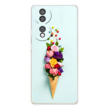 Чехлы с тематикой "ЦВЕТЫ" на Huawei Honor 70 (Цветок-мороженное)