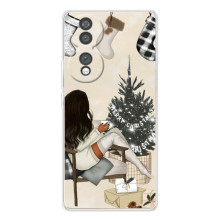 Рождественские, Праздничные Чехлы для Хайер Хоннор 70 (Девушка с елкой)