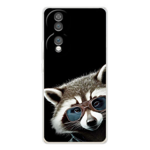 Силиконовый Чехол с Енотами на Huawei Honor 70 – Стильный Енот