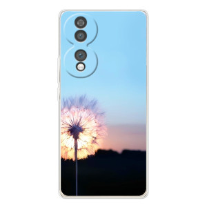 Силиконовый Чехол с одуванчиками на Huawei Honor 70 – Закат с одуванчиком
