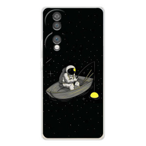 Силиконовый Чехол с принтом "Космонавты" на Huawei Honor 70 – Космонавт на рыбалке