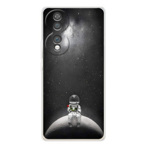 Силиконовый Чехол с принтом "Космонавты" на Huawei Honor 70 – Космонавт романтик