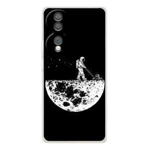 Силиконовый Чехол с принтом "Космонавты" на Huawei Honor 70 – Космонавт