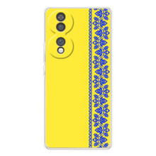 Силиконовый Чехол на Huawei Honor 70 (Вышиванка на желтом)