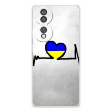 Силиконовый Чехол на Huawei Honor 70 (Я-Украина) – Украинская кардиограмма