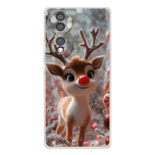 Яркий чехол для Huawei Honor 70 с Зимними Оленятами