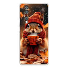 Друкований чохол 'Звірята з кавою' для Huawei Honor 70 – Білка з кавою