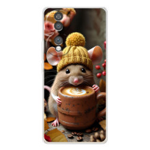 Друкований чохол 'Звірята з кавою' для Huawei Honor 70 – Мишка з кавою