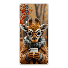 Друкований чохол 'Звірята з кавою' для Huawei Honor 70 – Жираф з кавою