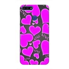 Чехлы для любимой на Хуавей Оноор 7А Про (VPrint) (Pink hearts)