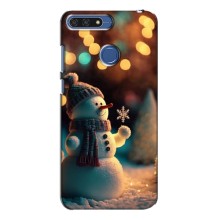 Чехлы на Новый Год Huawei Honor 7A Pro (Снеговик праздничный)