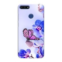 Чохли з квітами для Huawei Honor 7A Pro (VPrint) (Метелик на квітах)