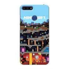 Чехол Майнкрафт на Huawei Honor 7A Pro (AlphaPrint) Minecraft – фон Minecraft