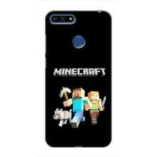 Чехол Майнкрафт на Huawei Honor 7A Pro (AlphaPrint) Minecraft – герои Minecraft