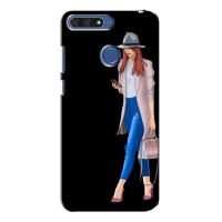 Чехол с картинкой Модные Девчонки Huawei Honor 7A Pro – Девушка со смартфоном