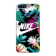 Силиконовый Чехол на Huawei Honor 7A Pro с картинкой Nike (Цветочный Nike)