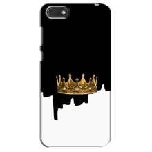 Чехол (Корона на чёрном фоне) для Хуавей Хонор 7А – Золотая корона