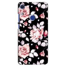 Чохли з квітами для Huawei Honor 8A (VPrint) (Квіти на чорному)