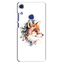 Чехлы с картинкой Лисички для Huawei Honor 8A (VPrint) (Лисичка в цветочках)