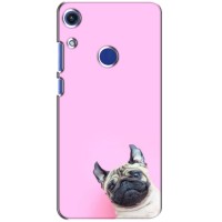 Бампер для Huawei Honor 8A с картинкой "Песики" (Собака на розовом)