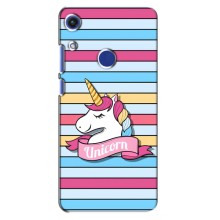 Чехол для Хуавей Хонор 8А - (Единорожки - Новинки) (AlphaPrint) (Unicorn)