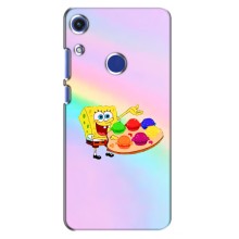 Силиконовый чехол Спанч Боб на Хуавей Хонор 8А (Бургеры)