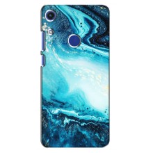 Мраморный чехол на Huawei Honor 8A (VPrint) (Голубой мрамор)