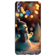 Чехлы на Новый Год Huawei Honor 8X (Снеговик праздничный)