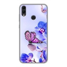 Чехлы с Цветами для Huawei Honor 8X (VPrint) (Бабочка на цветочке)