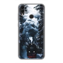 Новогодние, Праздничные Чехлы для Huawei Honor 8X - 2024 год (Зимний поезд)