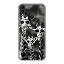 Силіконовий чохол з КАРТИНКАМИ літо для Huawei Honor 8X (AlphaPrint) – Жирафи в окулярах