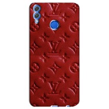 Текстурный Чехол Louis Vuitton для Хуавей Хонор 8Х (Красный ЛВ)