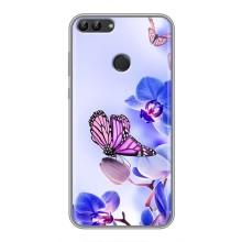 Чехлы с Цветами для Huawei Honor 9 Lite (VPrint) (Бабочка на цветочке)