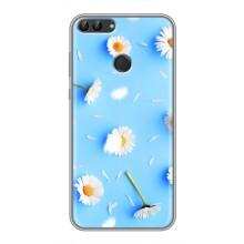 Чехол с Цветами для Huawei Honor 9 Lite (ромашки на голубом)