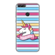 Чехол для Хуавей Хонор 9 Лайт - (Единорожки - Новинки) (AlphaPrint) (Unicorn)