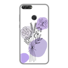 Силконовий чохол з принтом в квітах на Huawei Honor 9 Lite – Фіолетовий букет