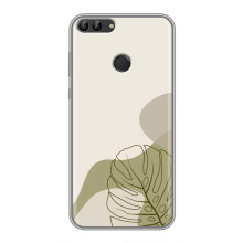 Силконовий чохол з принтом в квітах на Huawei Honor 9 Lite – Монстера зелена