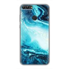 Мраморный чехол на Huawei Honor 9 Lite (VPrint) (Голубой мрамор)