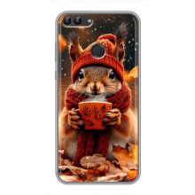 Печатный чехол «Зверята с кофе» для Huawei Honor 9 Lite – Белка с кофе