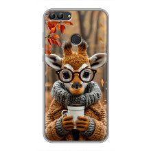 Печатный чехол «Зверята с кофе» для Huawei Honor 9 Lite – Жираф с кофе