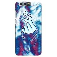 Чехол с принтом для Huawei Honor 9, Glory 9, STF (AlphaPrint - Знак сердечка)