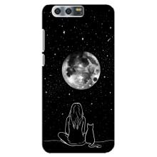 Чехол с рисунком кот на Huawei Honor 9, Glory 9, STF – Девушка с котом