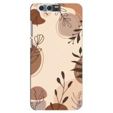 Чехол с цветочным принтом на  Хуавей Хонор 9, Глори 9, СТВ – Коричневые цветы