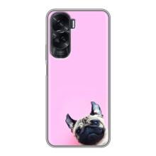 Бампер для Huawei Honor 90 Lite з картинкою "Песики" (Собака на рожевому)