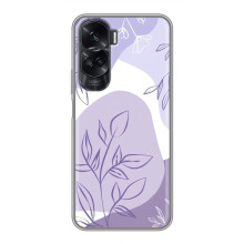 Силконовий чохол з принтом в квітах на Huawei Honor 90 Lite – Фіолетовий дизайн