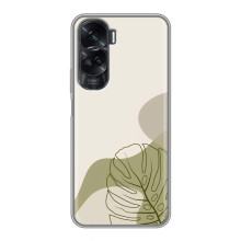 Силконовий чохол з принтом в квітах на Huawei Honor 90 Lite – Монстера зелена