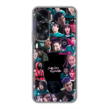 Чохол Гра в кальмара для Huawei Honor 90 Lite – Колаж гра кальмара