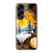 Чехол с уникальным дизайном «Осень с кофе» для Huawei Honor 90 Lite – Осенне-зимнее кофе