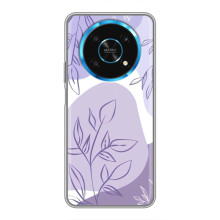 Силиконовый чехол с принтом в цветах на Huawei Honor Magic 6 Lite 5G – Фиолетовый дизайн