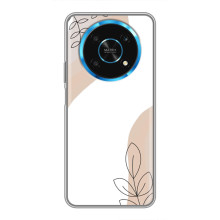 Силиконовый чехол с принтом в цветах на Huawei Honor Magic 6 Lite 5G – Нюдовый дизайн